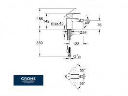 MEDIDAS MONOMANDO BIDE EUROSTYLE GROHE